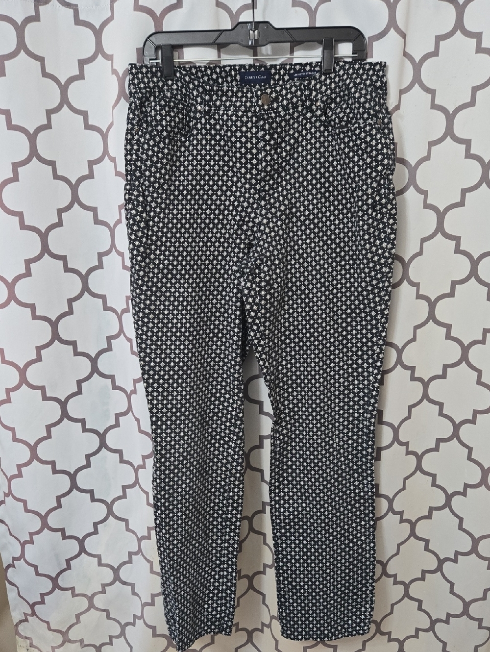 Charter Club Black & White Straight Leg Pants